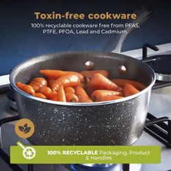 Tower Cerastone Pro 20cm Forged Aluminium Saucepan with Tempered Glass Lid, Non-Stick Coating, Graphite T900216 - Additional view 5