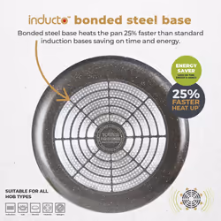Tower Cerastone Pro 22cm Forged Aluminium Saucepan with Tempered Glass Lid, Non-Stick Coating, Graphite T900217