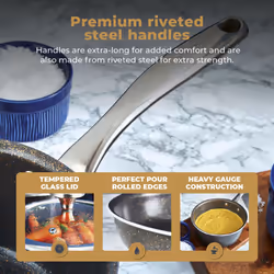 Tower Cerastone Pro 22cm Forged Aluminium Saucepan with Tempered Glass Lid, Non-Stick Coating, Graphite T900217 - Additional view 4
