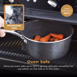 Tower Cerastone Pro 22cm Forged Aluminium Saucepan with Tempered Glass Lid, Non-Stick Coating, Graphite T900217 - Additional view 6