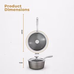 Tower Cerastone Pro 22cm Forged Aluminium Saucepan with Tempered Glass Lid, Non-Stick Coating, Graphite T900217 - Additional view 7