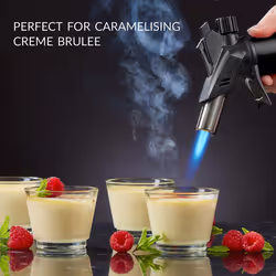 Kitchen Blow Torch for Cooking & DIY | Instant Ignition Adjustable Flame Refillable Butane Gas | Great for Chef Creme