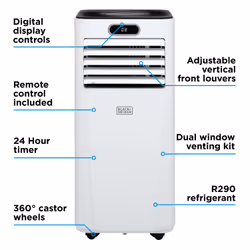 Black & Decker BXAC40025GB portable air conditioner 0.6 L 56 dB 1005 W White - Additional view 8
