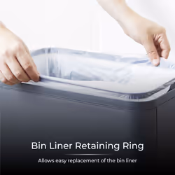 Tower T938020GRY Compact Sensor Bin, Large 60L, Hands Free Opening, Automatic Close, Retaining Ring, Grey - Additional view 6