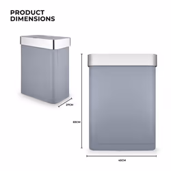 Tower T938020GRY Compact Sensor Bin, Large 60L, Hands Free Opening, Automatic Close, Retaining Ring, Grey - Additional view 7