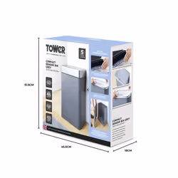 Tower T938020GRY Compact Sensor Bin, Large 60L, Hands Free Opening, Automatic Close, Retaining Ring, Grey - Additional view 9