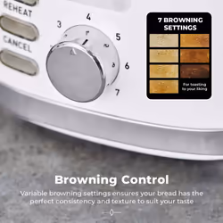 Tower Solitaire 2 Slice Toaster -White - Additional view 6