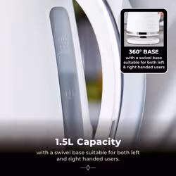 Tower Solitaire 1.5L 3KW Kettle - White - Additional view 5