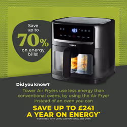 Tower 6 Litre Vortx Space Saver Digital Air Fryer - Additional view 8