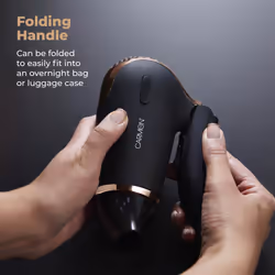 Carmen C80020COP Noir Lightweight Travel Hair Dryer with Concentrator Nozzle and foldable handle, 1200W, Black and Copper