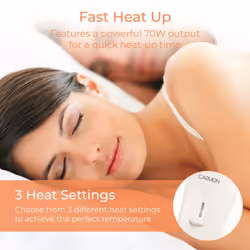 Carmen C81196 Double Heated Under Blanket with Overheat Protection, 70W, White