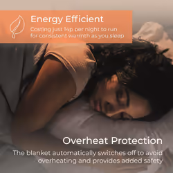 Carmen C81196 Double Heated Under Blanket with Overheat Protection, 70W, White