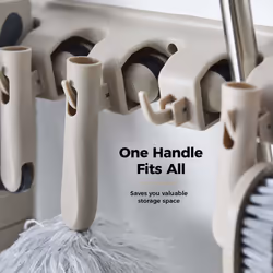 Tower Cavaletto 8 Piece Cleaning & Storage set, Three Part Handle, Flat Mop & Broom Head, Microfibre Duster, Scrubbing & Wall Holder, T869002MSH