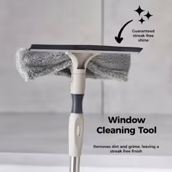 Tower Cavaletto 8 Piece Cleaning & Storage set, Three Part Handle, Flat Mop & Broom Head, Microfibre Duster, Scrubbing & Wall Holder, T869002MSH - Additional view 5