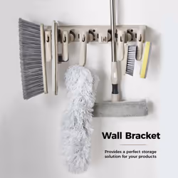 Tower Cavaletto 8 Piece Cleaning & Storage set, Three Part Handle, Flat Mop & Broom Head, Microfibre Duster, Scrubbing & Wall Holder, T869002MSH - Additional view 6