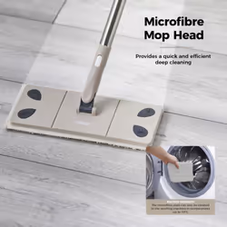 Tower Cavaletto 8 Piece Cleaning & Storage set, Three Part Handle, Flat Mop & Broom Head, Microfibre Duster, Scrubbing & Wall Holder, T869002MSH - Additional view 7