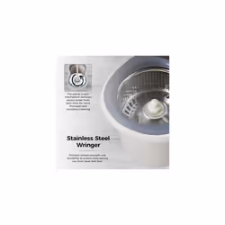 T869001MSH Classic Spin Mop with Stainless Steel Wringer and Collapsible Handle, Latte