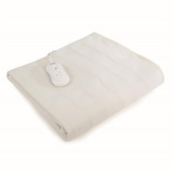 Carmen C81189 Single Fitted Electric Under Blanket with Overheat Protection, 85W, White