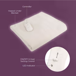 Carmen C81189 Single Fitted Electric Under Blanket with Overheat Protection, 85W, White - Additional view 5
