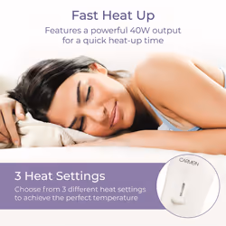 Carmen C81192 Single Heated Under Blanket with Overheat Protection, 40W, White
