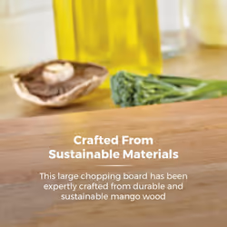 Tower T847043 Large Chopping Board, Suitable for Food Preparation and Serving, Mango Wood