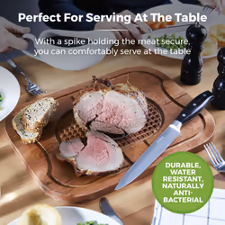 Tower,T847046, Wooden Carving Board with Meat Spikes, Suitable for Food Preparation and Serving, Mango Wood
