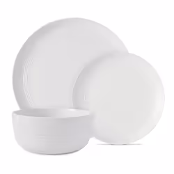 Tower T867023WHT Porcelain Dinnerware Set, 12 Pieces, White