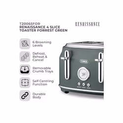 Tower Renaissance 4 Slice Toaster T20065FOR (Forest Green)