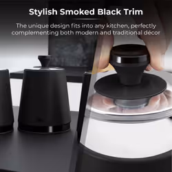 Tower Sera Set of 3 Canisters Black with Smoked Trims, Stainless Steel T826137BLK