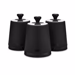 Tower Sera Set of 3 Canisters Black with Smoked Trims, Stainless Steel T826137BLK - Additional view 9