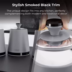 Tower Sera Set of 3 Canisters Grey with Smoked Trims, Stainless Steel T826137GRY