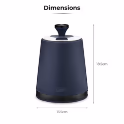 Tower Sera Set of 3 Canisters Midnight Blue with Smoked Trims, Stainless Steel T826137BLU