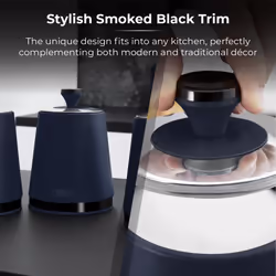 Tower Sera Set of 3 Canisters Midnight Blue with Smoked Trims, Stainless Steel T826137BLU