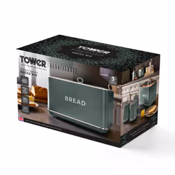 Tower Renaissance Bread Bin, 16L Capacity, Simple Pull Lid, Forest Green T826175FOR - Additional view 10