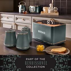 Tower Renaissance Bread Bin, 16L Capacity, Simple Pull Lid, Forest Green T826175FOR - Additional view 8