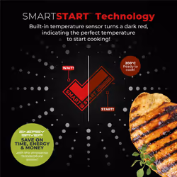 Tower SmartStart Classic Aluminium Grill Pan, Easy Clean Aeroglide Non-Stick, Oven Safe, Long Lasting, Black T700307