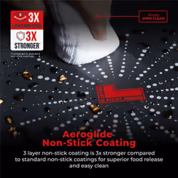 Tower SmartStart Classic Aluminium Grill Pan, Easy Clean Aeroglide Non-Stick, Oven Safe, Long Lasting, Black T700307