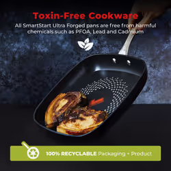 Tower SmartStart Ultra Forged Grill Pan, Easy Clean Aeroglide Non-Stick, Induction Compatible, Oven Safe, Long Lasting, T900307 - Additional view 6