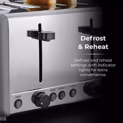 Tower Sera 4 Slice Toaster With Smoked Chrome Trim Grey - Additional view 5