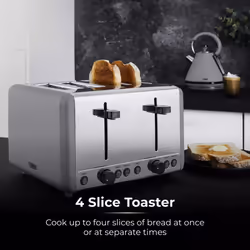 Tower Sera 4 Slice Toaster With Smoked Chrome Trim Grey - Additional view 7
