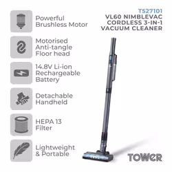 Tower VL60 Nimblevac Anti-Tangle Cordless Vacuum Cleaner with Brushless Motor - Additional view 7