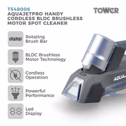 Tower AquajetPro carpet cleaning machine Handheld Deep Blue, Grey