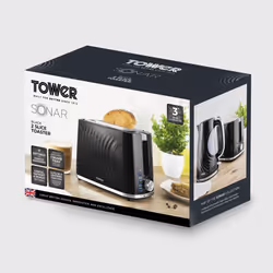 Tower T20090BLK 2-Slice Toaster with 7 Browning Levels, Defrost, Reheat & Cancel Settings, Removable Crumb Tray, 650W, Black - Additional view 8
