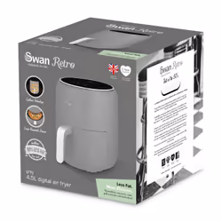 Swan Retro Single 4.5 L Stand-alone 1500 W Hot air fryer Grey - Additional view 8