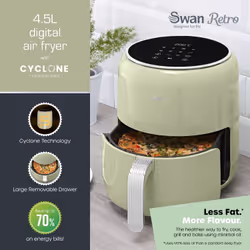 Swan Retro Single 4.5 L Stand-alone 1500 W Hot air fryer Green