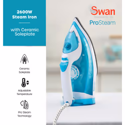 Swan SI12054AQ iron Steam iron Ceramic soleplate 2600 W Aqua colour