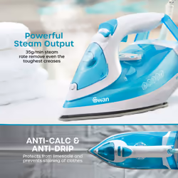 Swan SI12054AQ iron Steam iron Ceramic soleplate 2600 W Aqua colour - Additional view 5