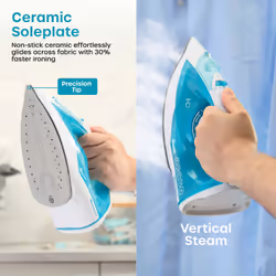 Swan SI12056AQ iron Dry & Steam iron Ceramic soleplate 2800 W Aqua colour, White