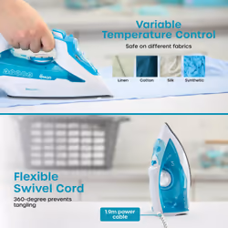 Swan SI12056AQ iron Dry & Steam iron Ceramic soleplate 2800 W Aqua colour, White - Additional view 4