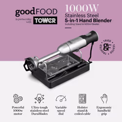 Tower GF12012 blender 0.6 L Immersion blender 1000 W Black, Stainless steel